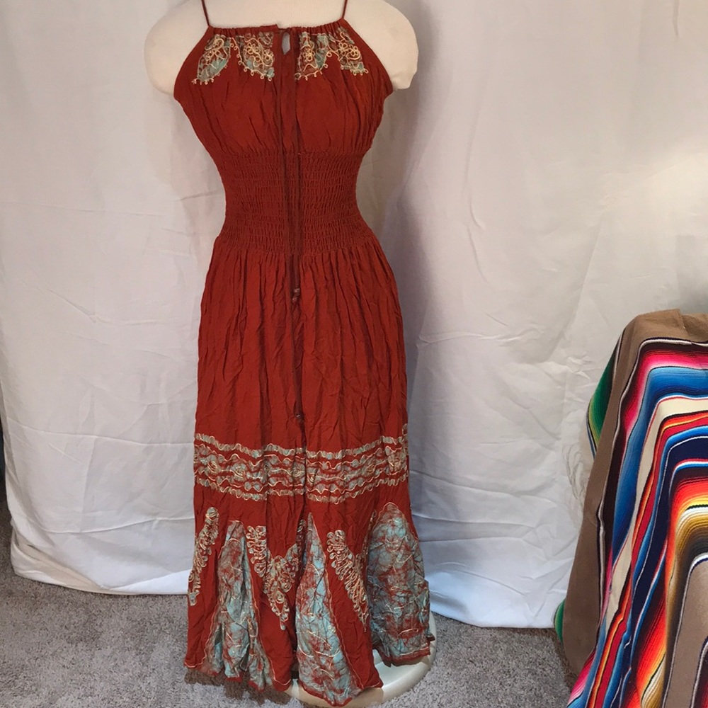 NWT Vintage Embroidered Maxi Dress